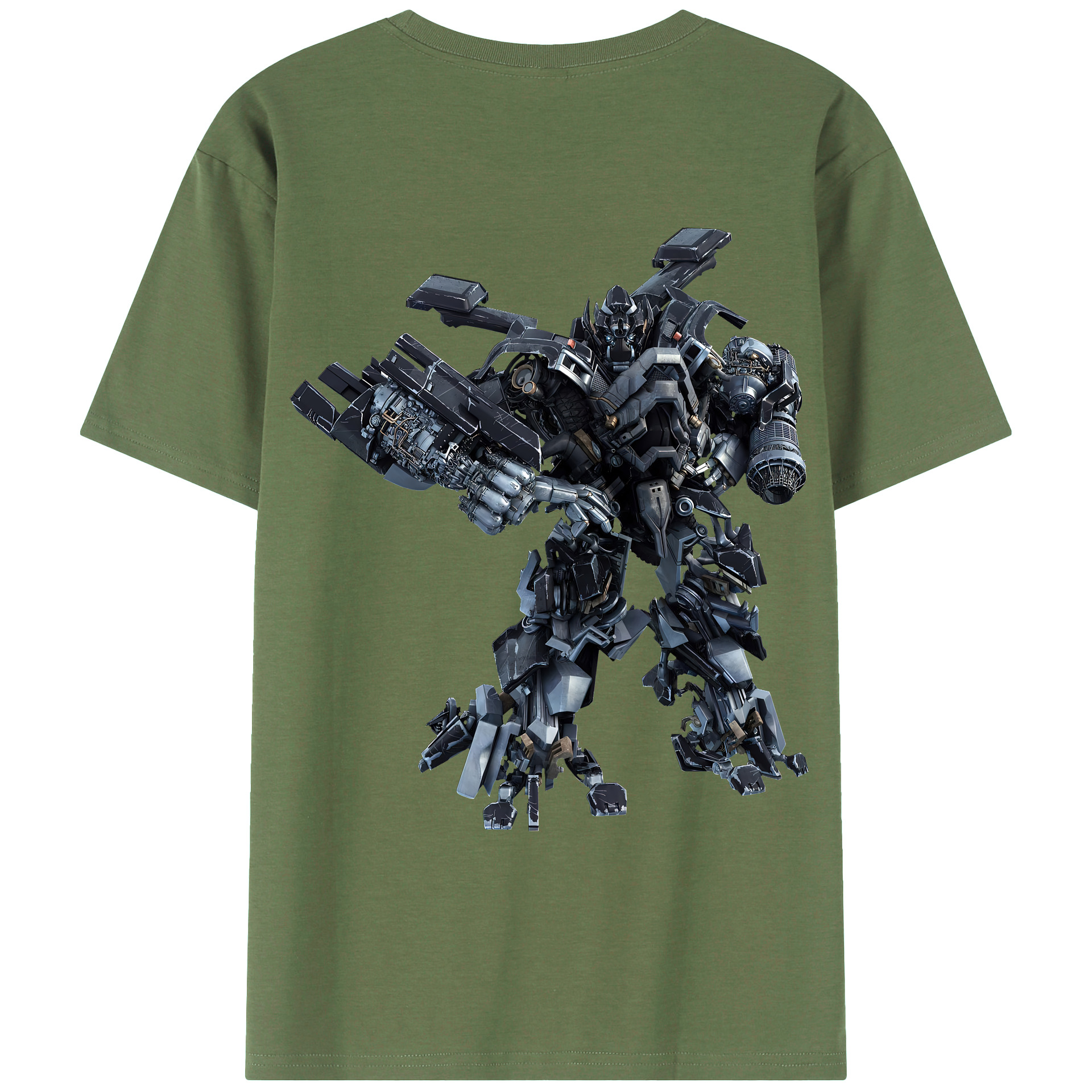 （画像用） Transformers トランスフォーマー 綿100％ メンズ半袖Tシャツ（バックプリント） 通気性